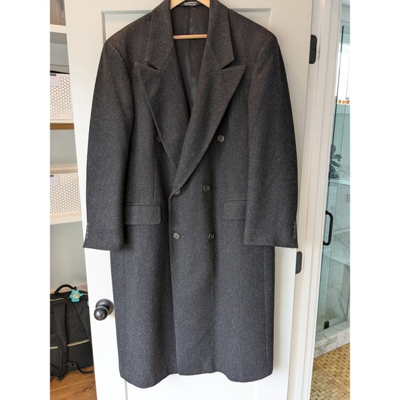 Christian Dior Monsieur Other - Christian Dior Monsieur Gray 100% Wool Double Breasted Overcoat USA 48R READ